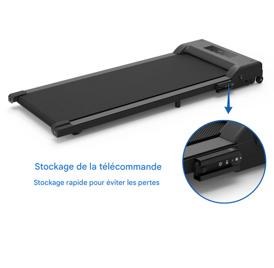 Tapis roulant électrique pliable RunZen pour cardio à domicile vue de côté