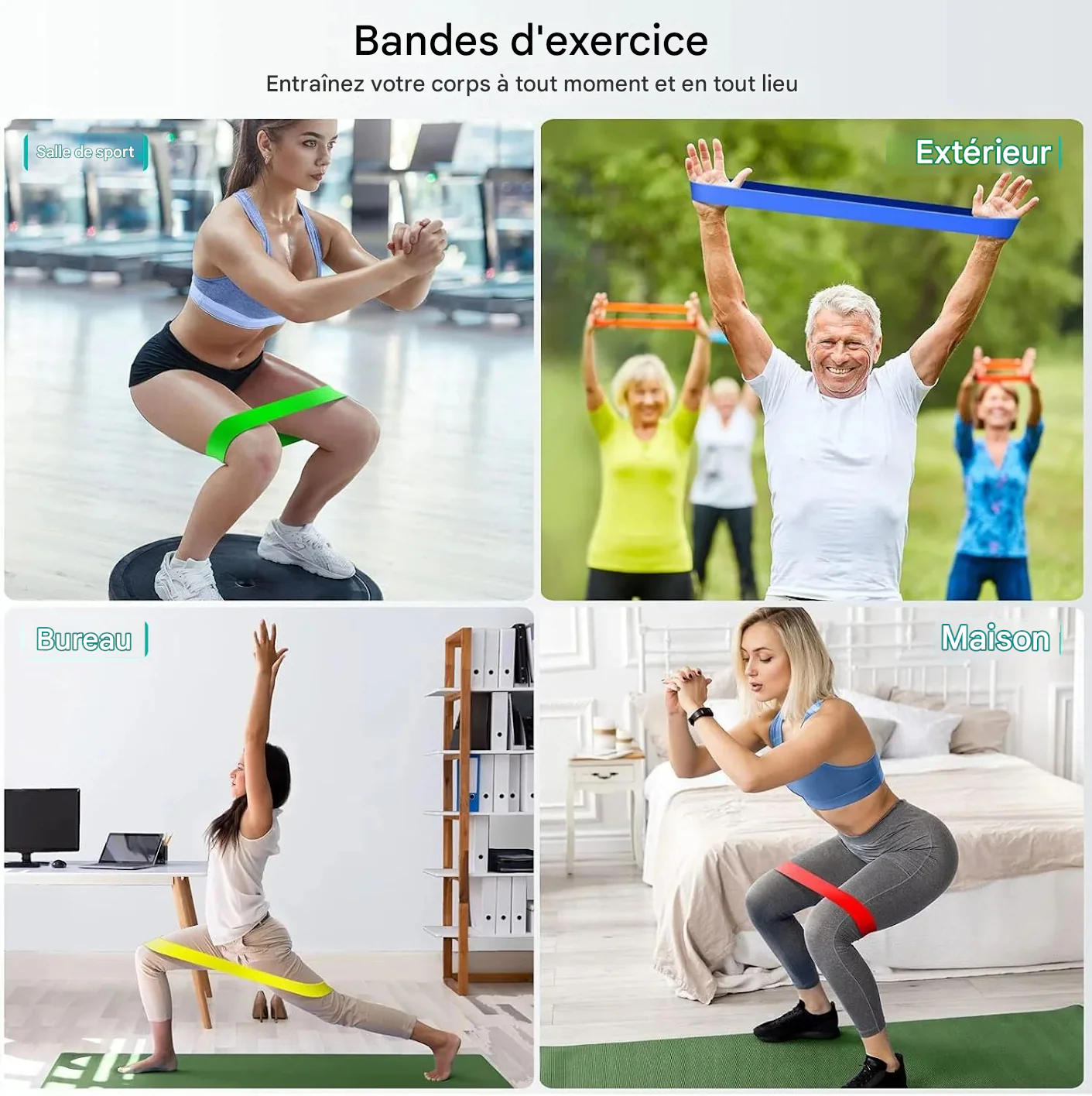 Bandes de résistance FlexElastic pour renforcement musculaire
